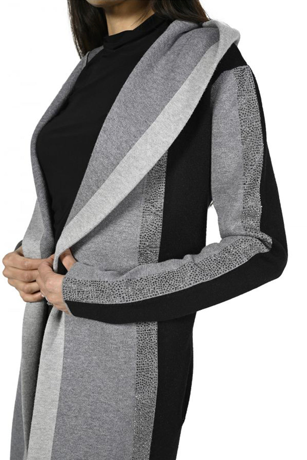 Frank Lyman Black and Gray Knit Cover-up | Style: 223448