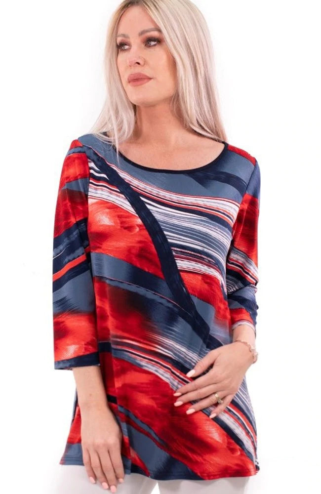 Sassy Navy-Red Top