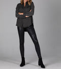 Faux Leather Mid Rise Pull-On Legging