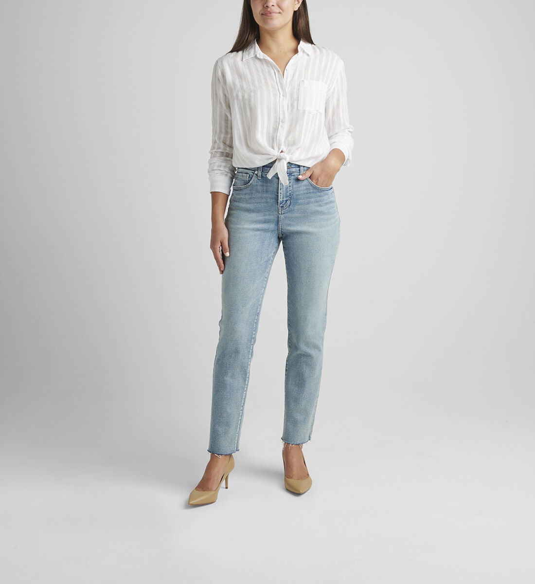 Stella High Rise 30-inch Straight Leg Jeans
