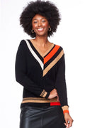 Zaket and Plover Stripe Detail V Sweater | Style ZP4487U