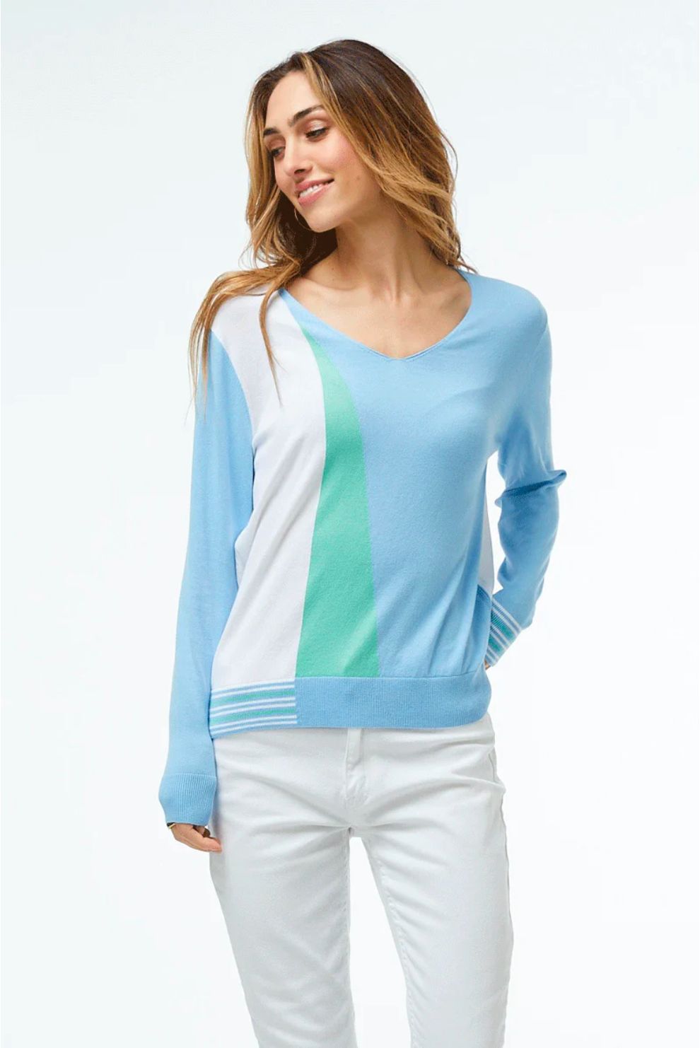 Zaket and Plover Geometric V Sweater | Style ZP4490U
