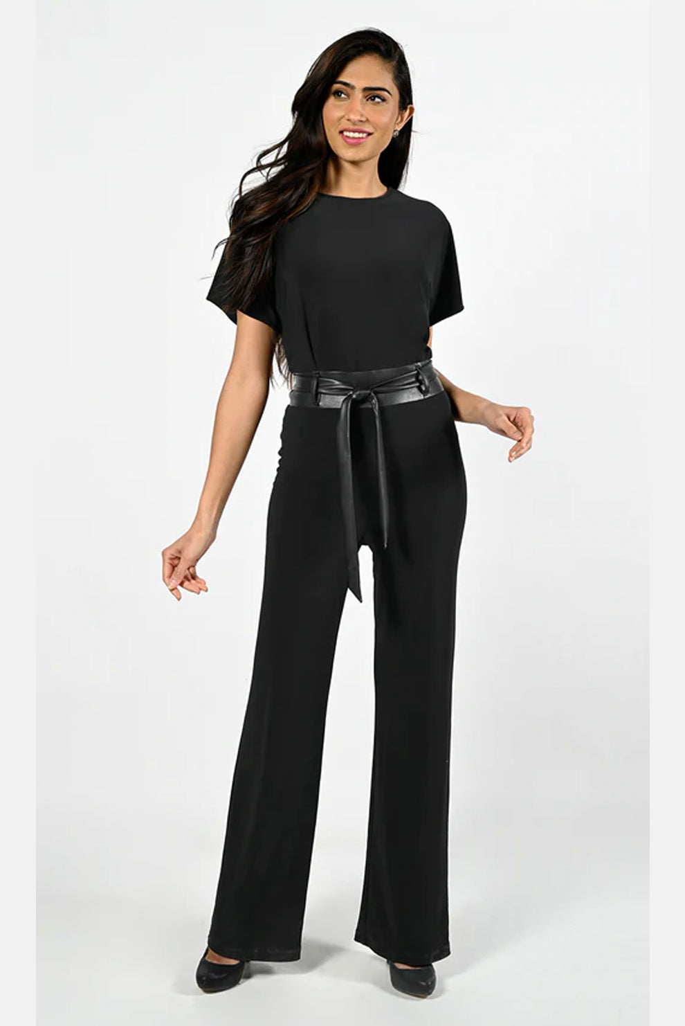 Frank Lyman Black Knit Jumpsuit | Style: 224067