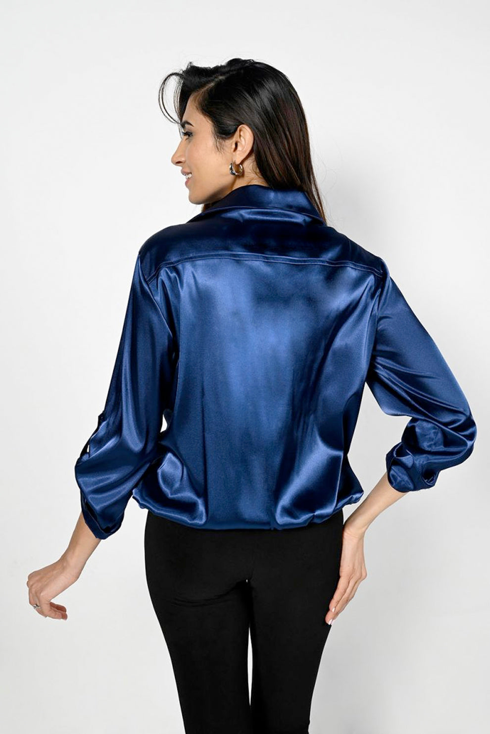 Frank Lyman Navy Woven Top | Style 223409U